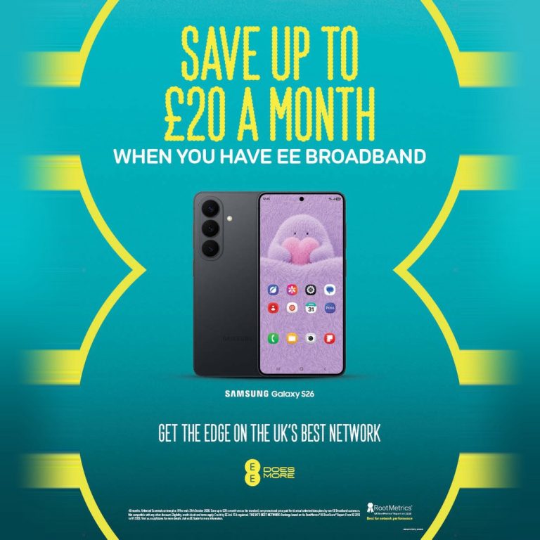 EE Campaign 26 Save up to 20 a month on the Samsung Galaxy S26 EN Image Set 1 1080x1080 1